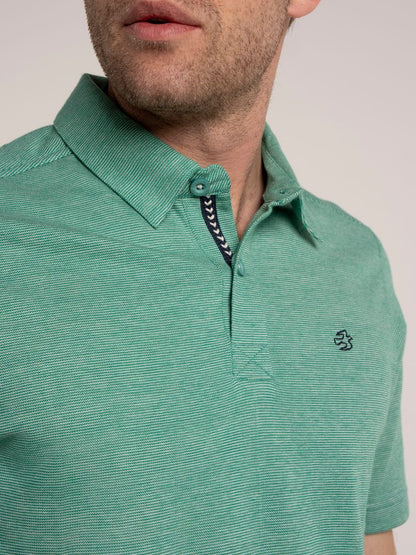 Brakeburn Sandown Micro Stripped Polo in Green