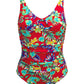 Pour Moi Heatwave Scoop Neck Control Swimsuit in Red Floral