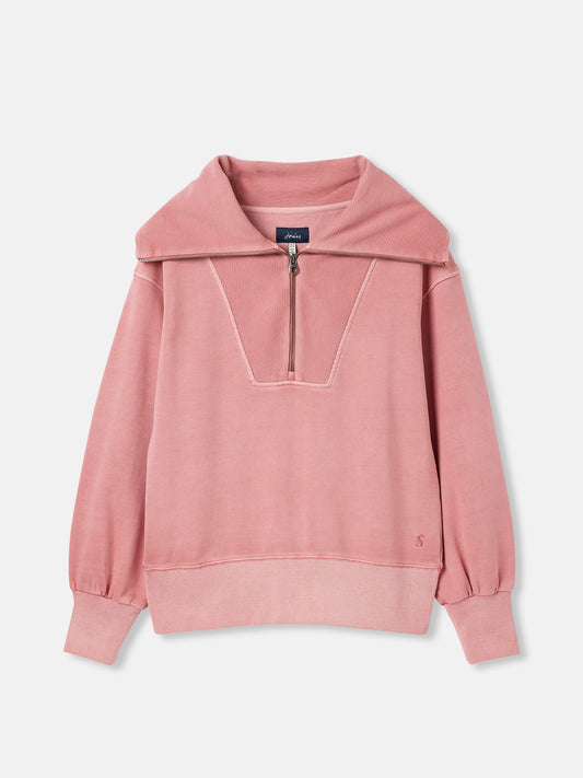 Joules Tia Half Zip Sweater in Pink