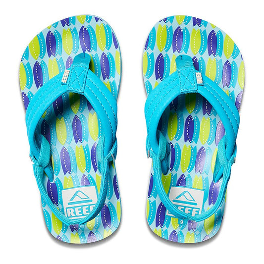 Reef Little Ahi Flip Flops in Blue Fish