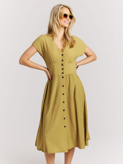 Protest Nieve Dress in Pear Green
