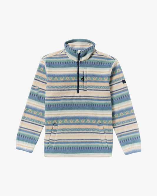 Billabong Boundary Half Zip Mock Neck Fleece in Silver Birch
