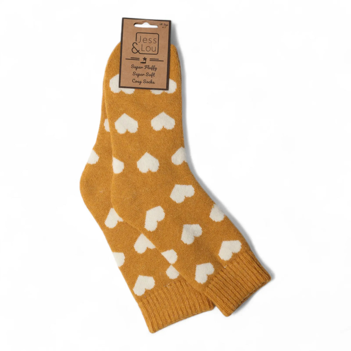 Jess and Lou Gold Heart Cosy Socks