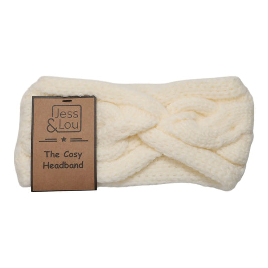 Jess and Lou Cream Cosy Cable Knot Front Headband