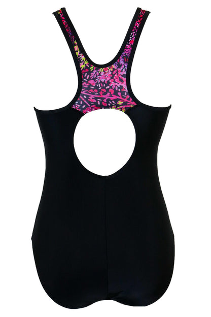 Pour Moi Energy Chlorine Resistant Swimsuit in Black/Confetti