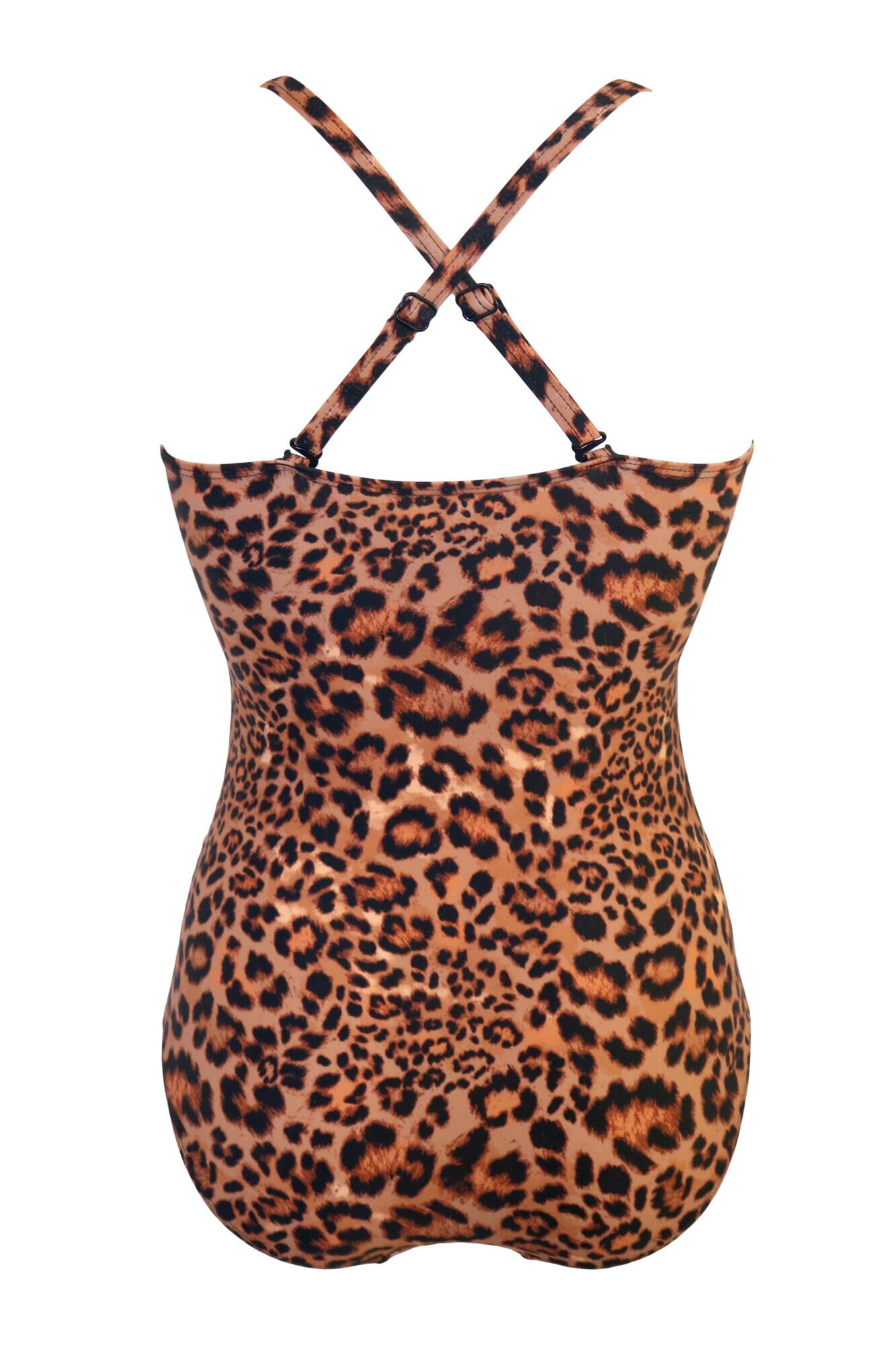 Pour Moi Santa Monica Strapless Tummy Control Swimsuit in Leopard