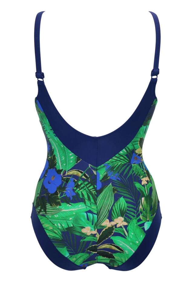 Pour Moi Palermo Contour Tummy Control Swimsuit in Navy Fern