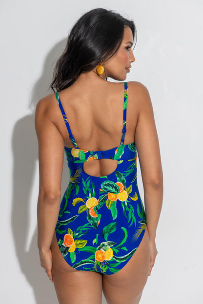 Pour Moi Free Spirit Underwired Swimsuit in Blue Tropical