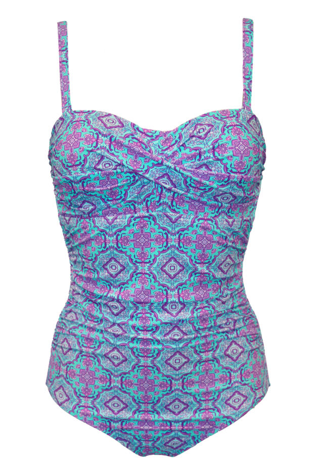 Pour Moi Santa Monica Strapless Tummy Control Swimsuit - Aquaburst