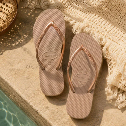 Havaianas Slim Flip Flops in Rose Gold