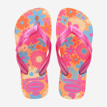 Havaianas Kids Flores Flip Flops in Peach
