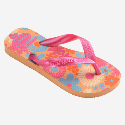 Havaianas Kids Flores Flip Flops in Peach