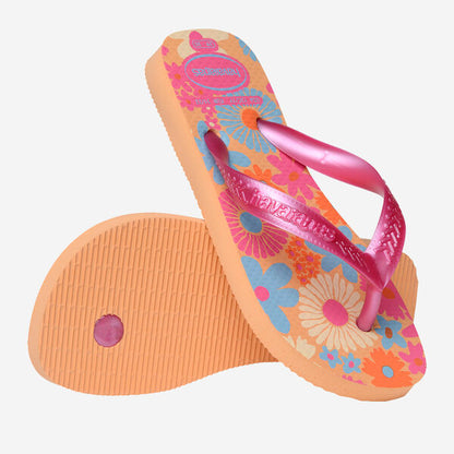 Havaianas Kids Flores Flip Flops in Peach