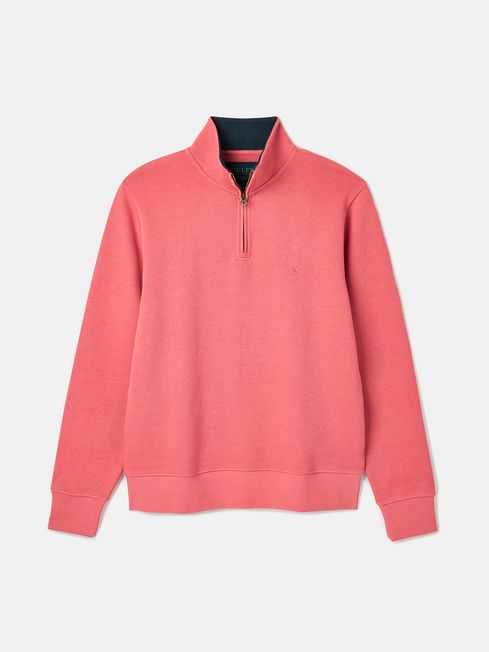 Joules Alistair French Rib Quarter Neck Sweatshirt in Pink