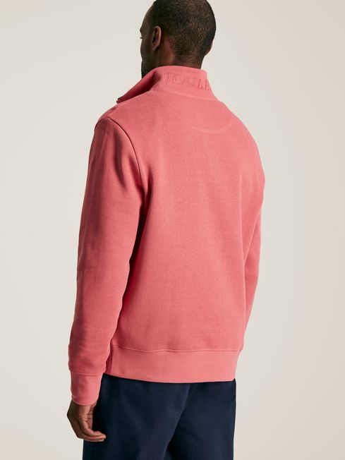Joules Alistair French Rib Quarter Neck Sweatshirt in Pink