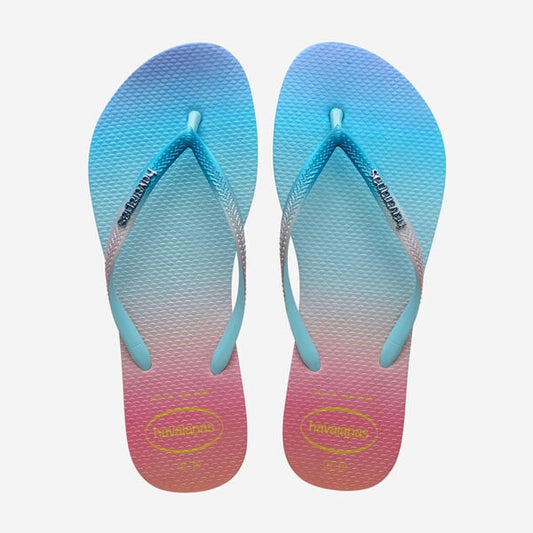 Havaianas Slim Gradient Sunset Flip Flops in Blue