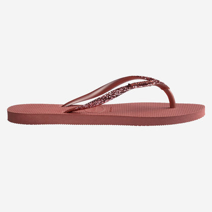 Havaianas Slim Glitter Flip Flops in Canyon Clay