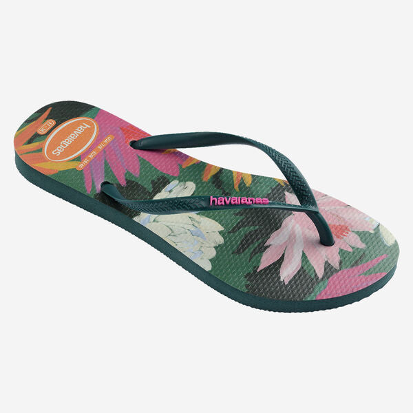 Havaianas Slim Summer Bliss Flip Flops in Pantanal Green