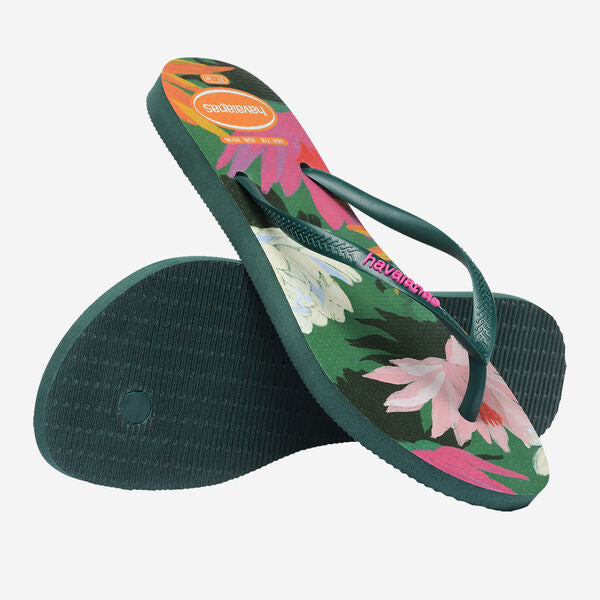 Havaianas Slim Summer Bliss Flip Flops in Pantanal Green