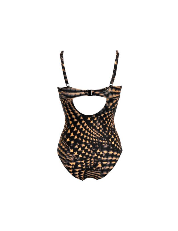 Pour Moi Portofino Underwired Padded Swimsuit - Black/Gold