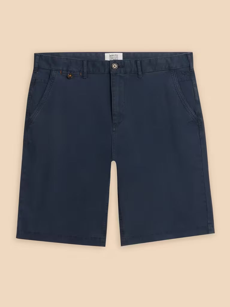 White Stuff Sutton Organic Chino Shorts in Dark Navy