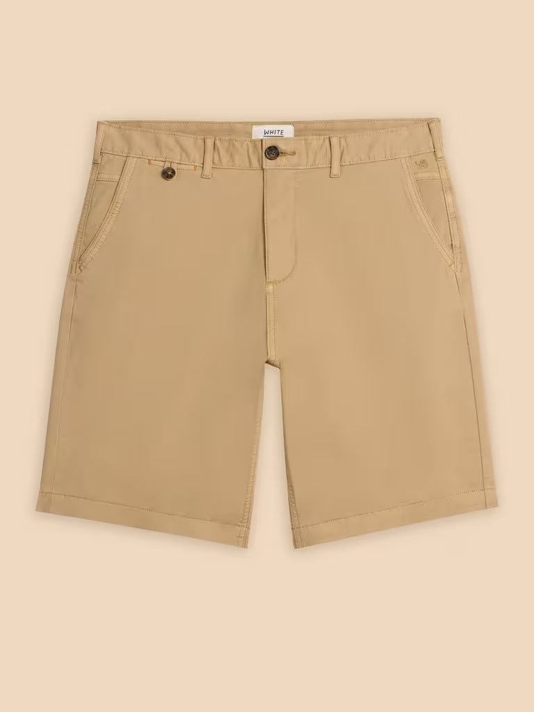 White Stuff Sutton Organic Chino Shorts in Light Natural