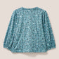 White Stuff Bennie Tie Hem Shirt in Teal Print