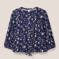 White Stuff Bennie Tie Hem Shirt in Navy Print