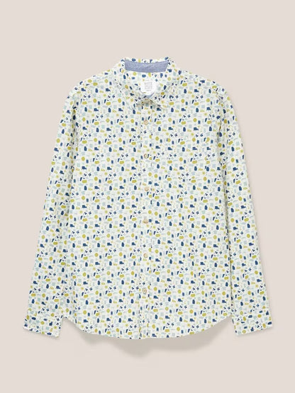 White Stuff Antique Printed Shirt in Natural Multi