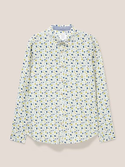 White Stuff Antique Printed Shirt in Natural Multi