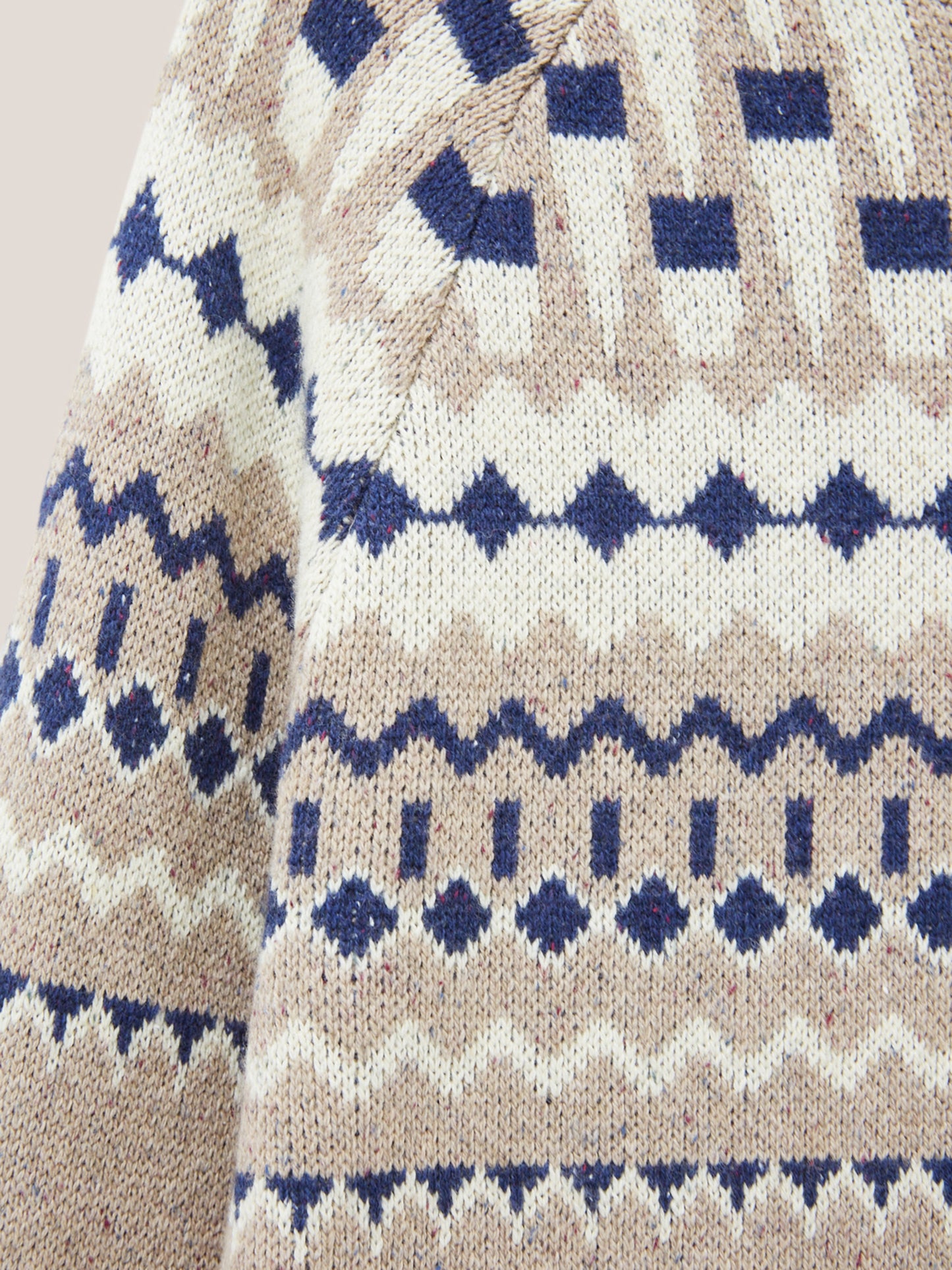 White Stuff Nordic Yoke Fairisle Crew in Dark Natural