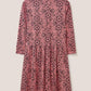 White Stuff Everly Jersey Cotton Shirt Dress in Red Multi
