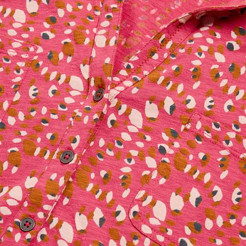 White Stuff Penny Pocket Jersey Shirt in Pink Print