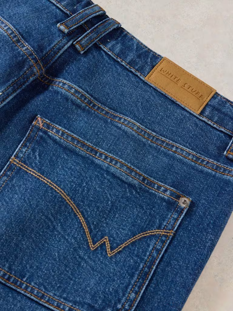 White Stuff Tia Cropped Wide Leg Jean in Dark Denim