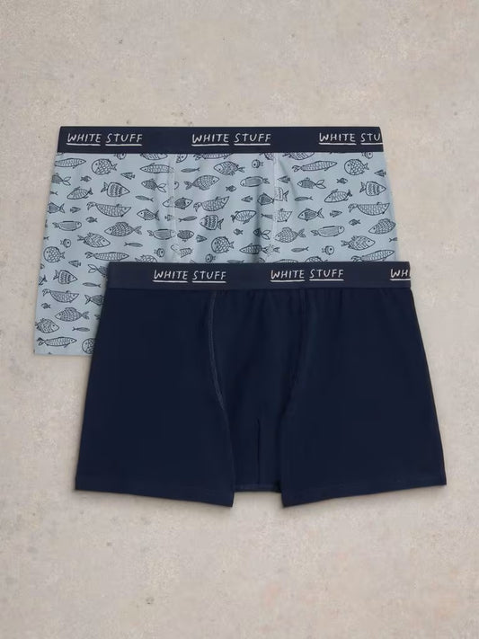 White stuff 2 Pack Boxer in Navy Multi