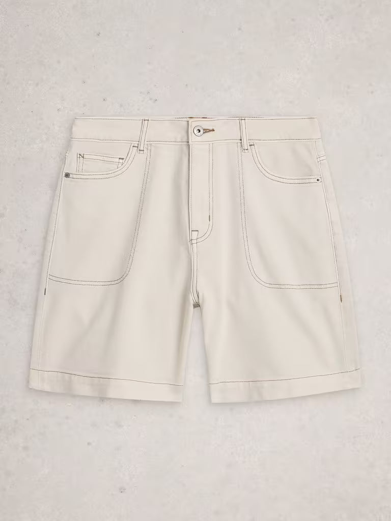 White Stuff Tia Denim Shorts in Natural White