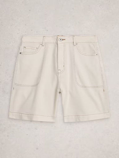 White Stuff Tia Denim Shorts in Natural White