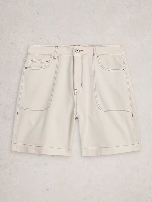 White Stuff Tia Denim Shorts in Natural White