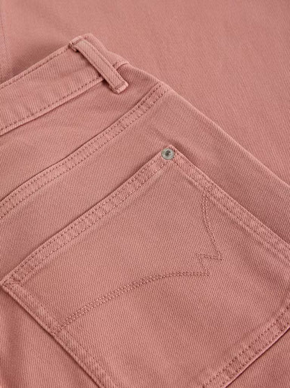White Stuff Tia Cropped Wide Leg Jeans in Dusty Pink