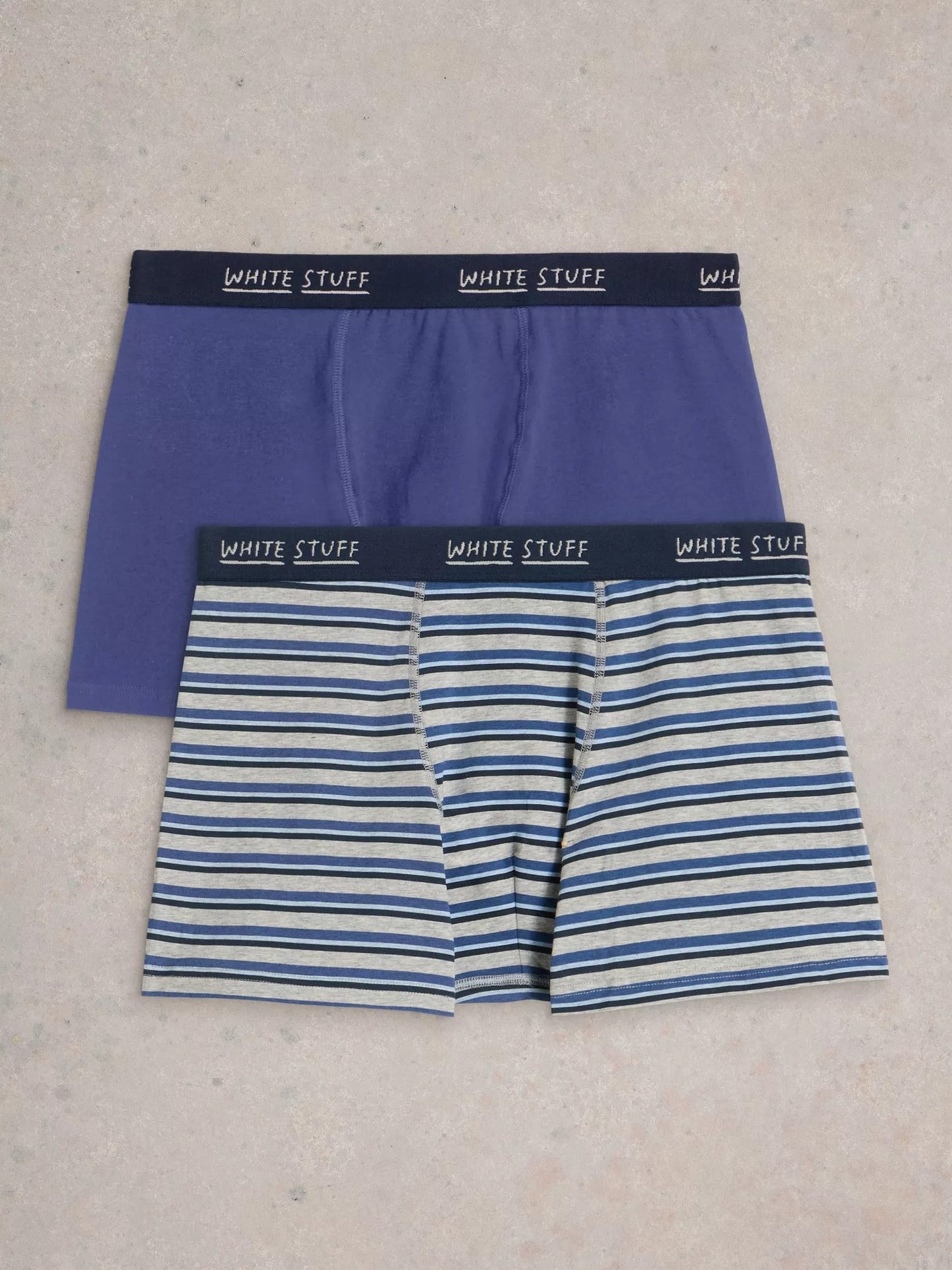 White stuff Hove 2 Pack Boxer in Navy Print Multi