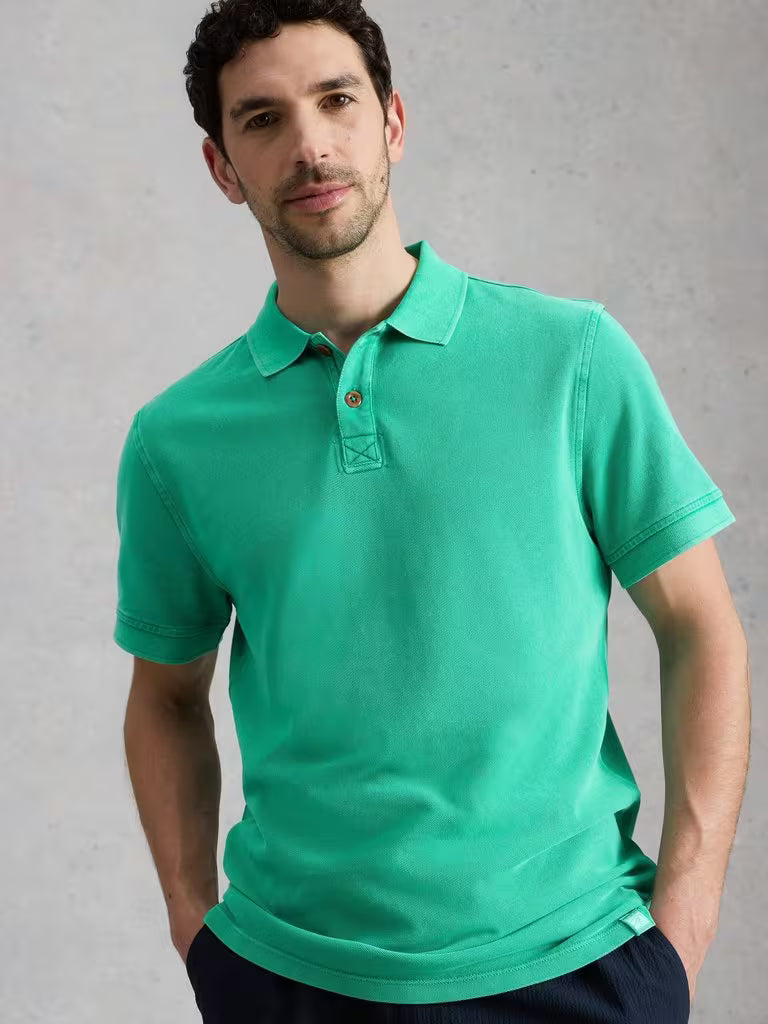 White Stuff Utility Polo Shirt in Bright Green