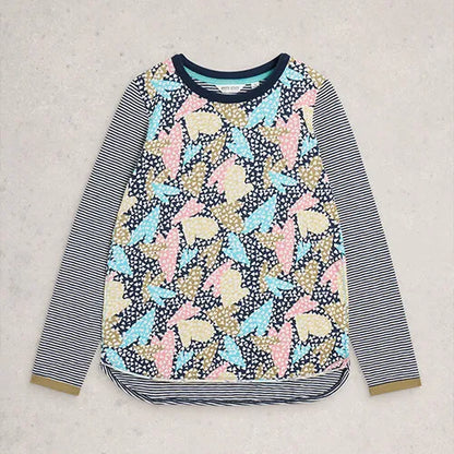 White Stuff Clara Long Sleeve Top in Black Multi