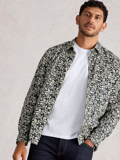 White Stuff Salcombe fish print Long sleeve shirt in Navy