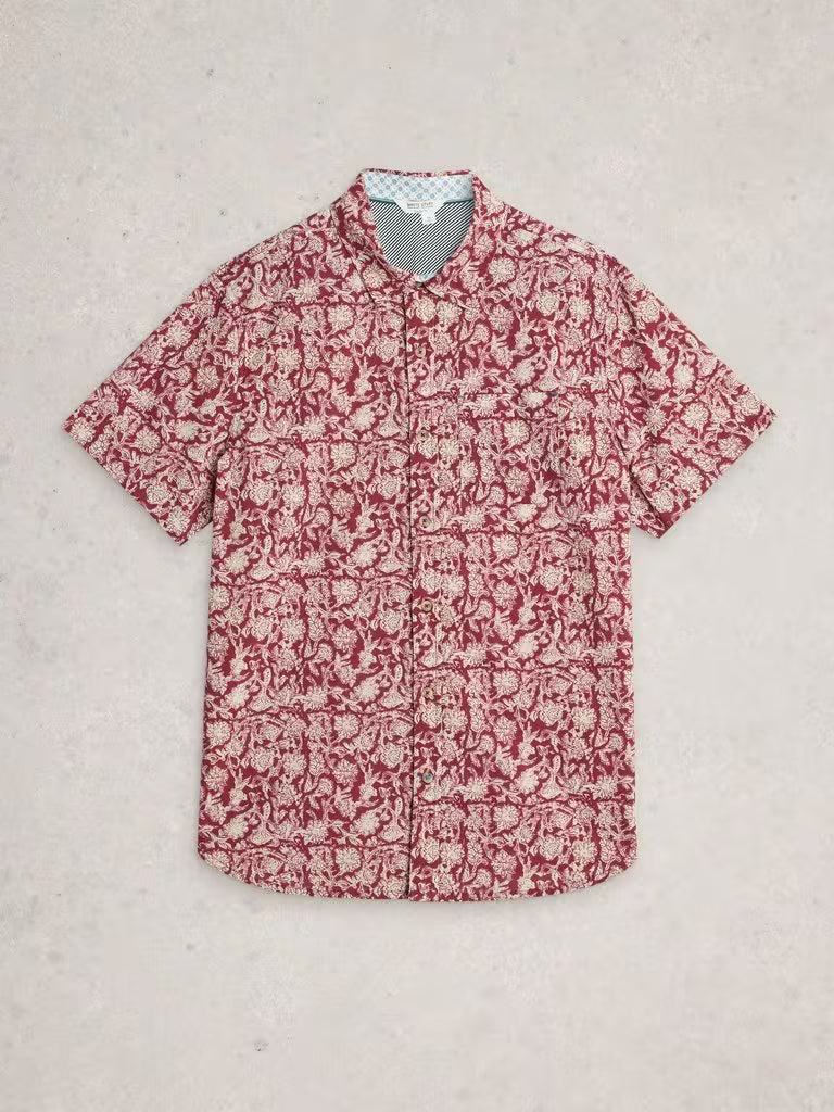 White Stuff Finsbury Floral Print Shirt in Red Print
