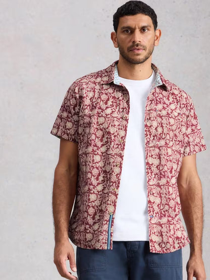 White Stuff Finsbury Floral Print Shirt in Red Print