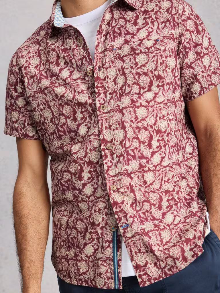 White Stuff Finsbury Floral Print Shirt in Red Print