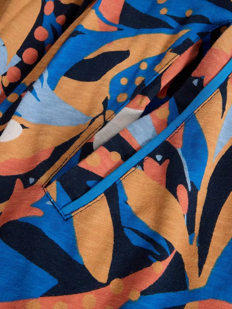 White Stuff Heidi Jersey Dress in Navy Print