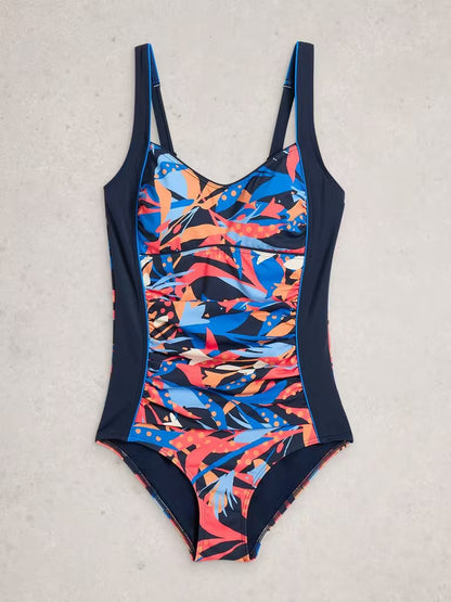White Stuff Splash Control Swimsuit in Navy Print