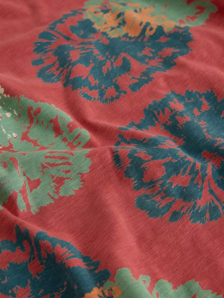 White Stuff Clara Long Sleeve Crew Neck in Pink Print