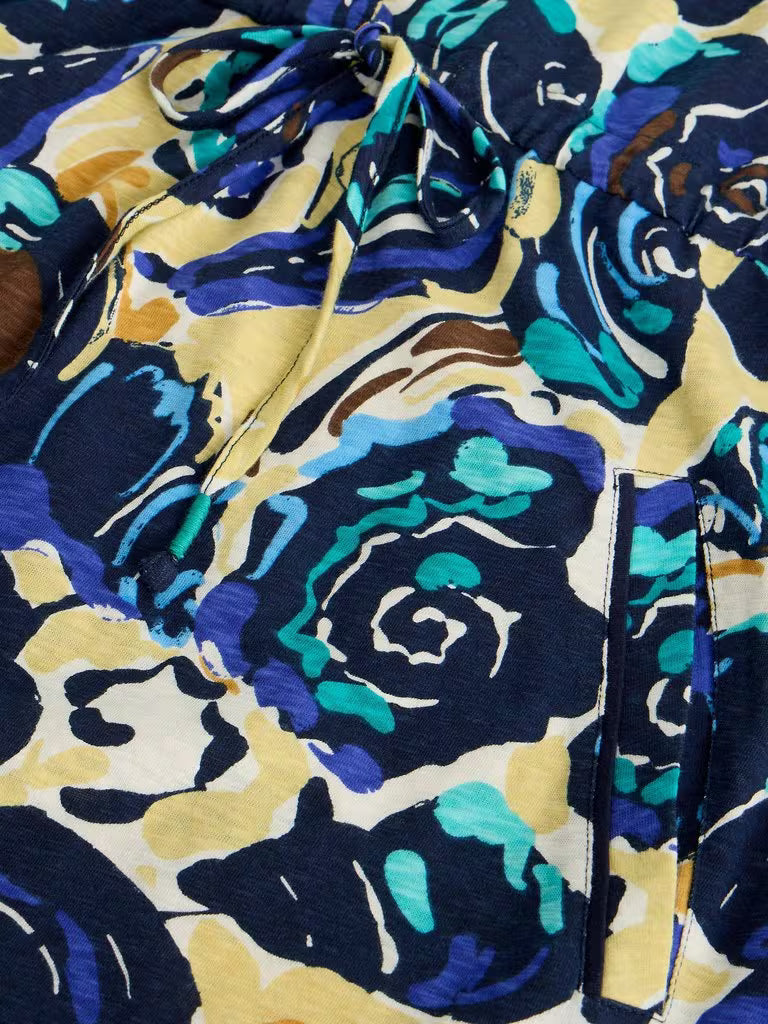 White Stuff Heidi Jersey Print Dress in Navy Print
